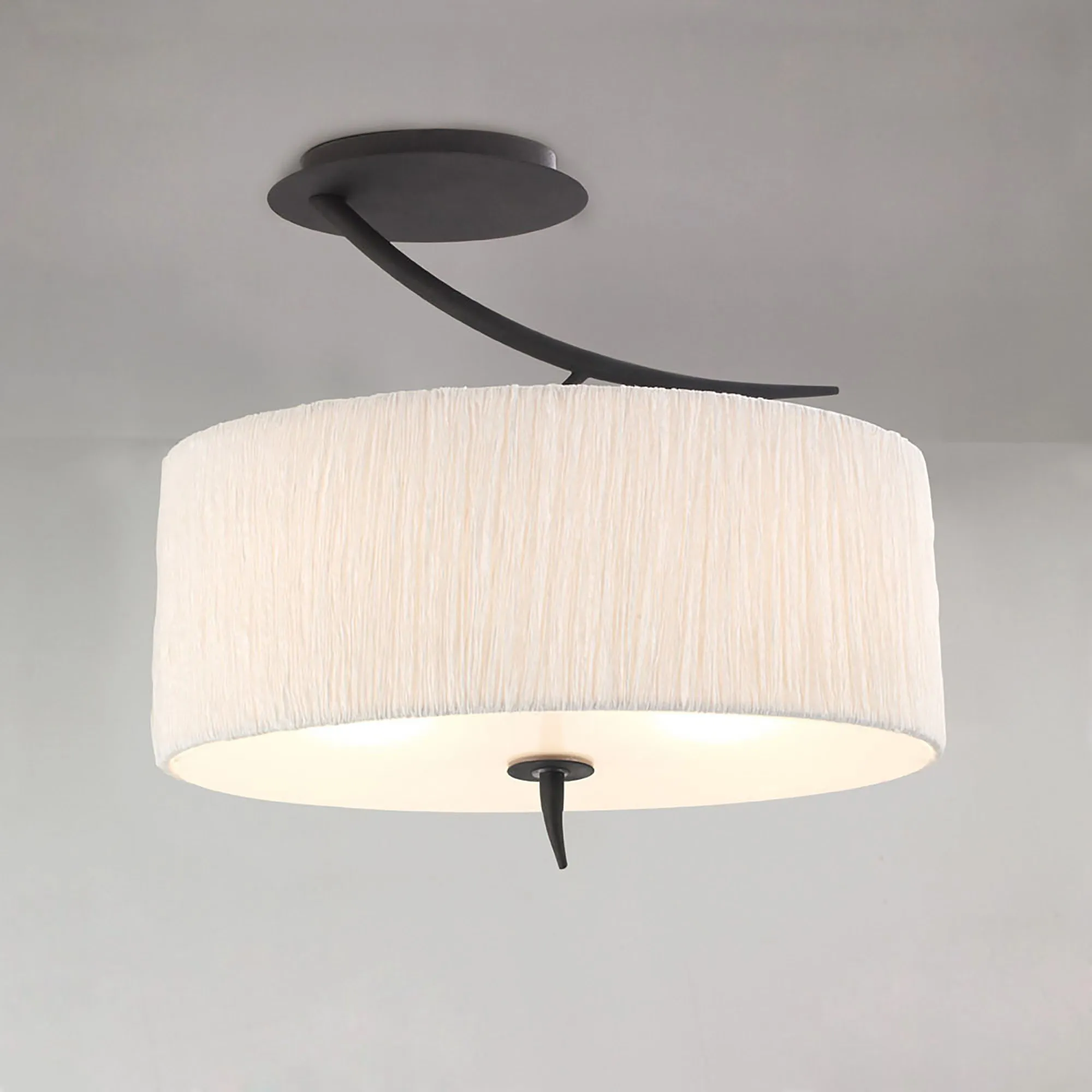 Eve Anthracite-White Ceiling Lights Mantra Semi Flush Fittings Eve Anthracite-White Ceiling Lights Mantra Semi Flush Fittings